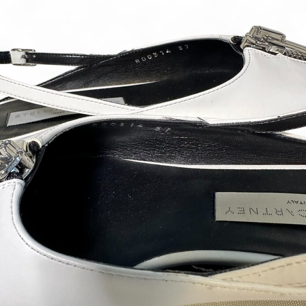 Stella McCartney White Zipit Slingback Flats EU 37 NWOT - Picture 15 of 16
